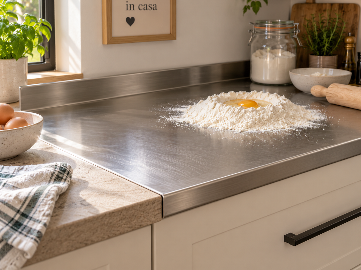 spianatoia inox con impasto