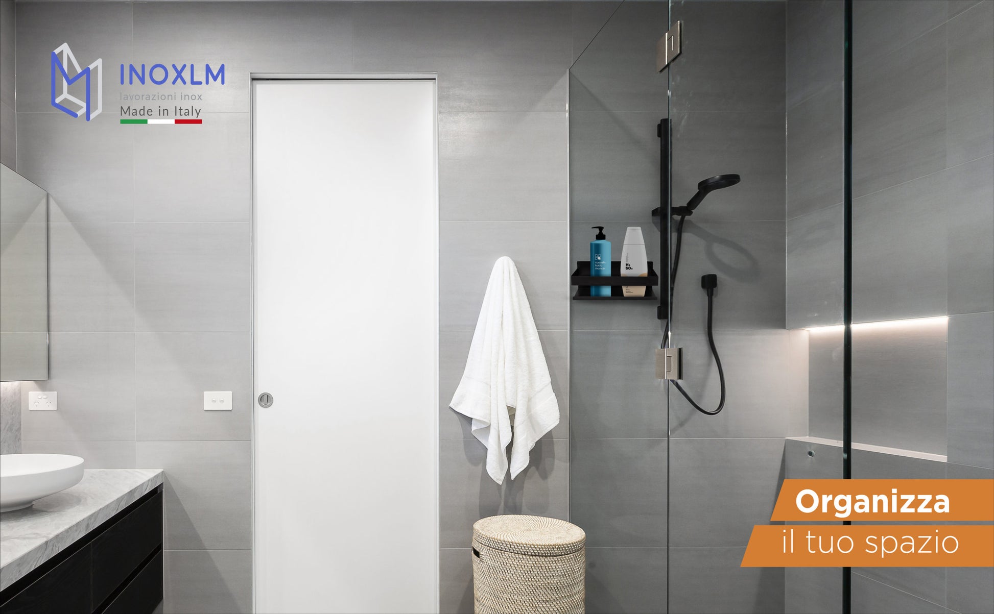 Mensola Doccia Autoadesiva INOXLM | Organizzatore Bagno Angolare Senza Foratura - Colore Nero - Foto 8