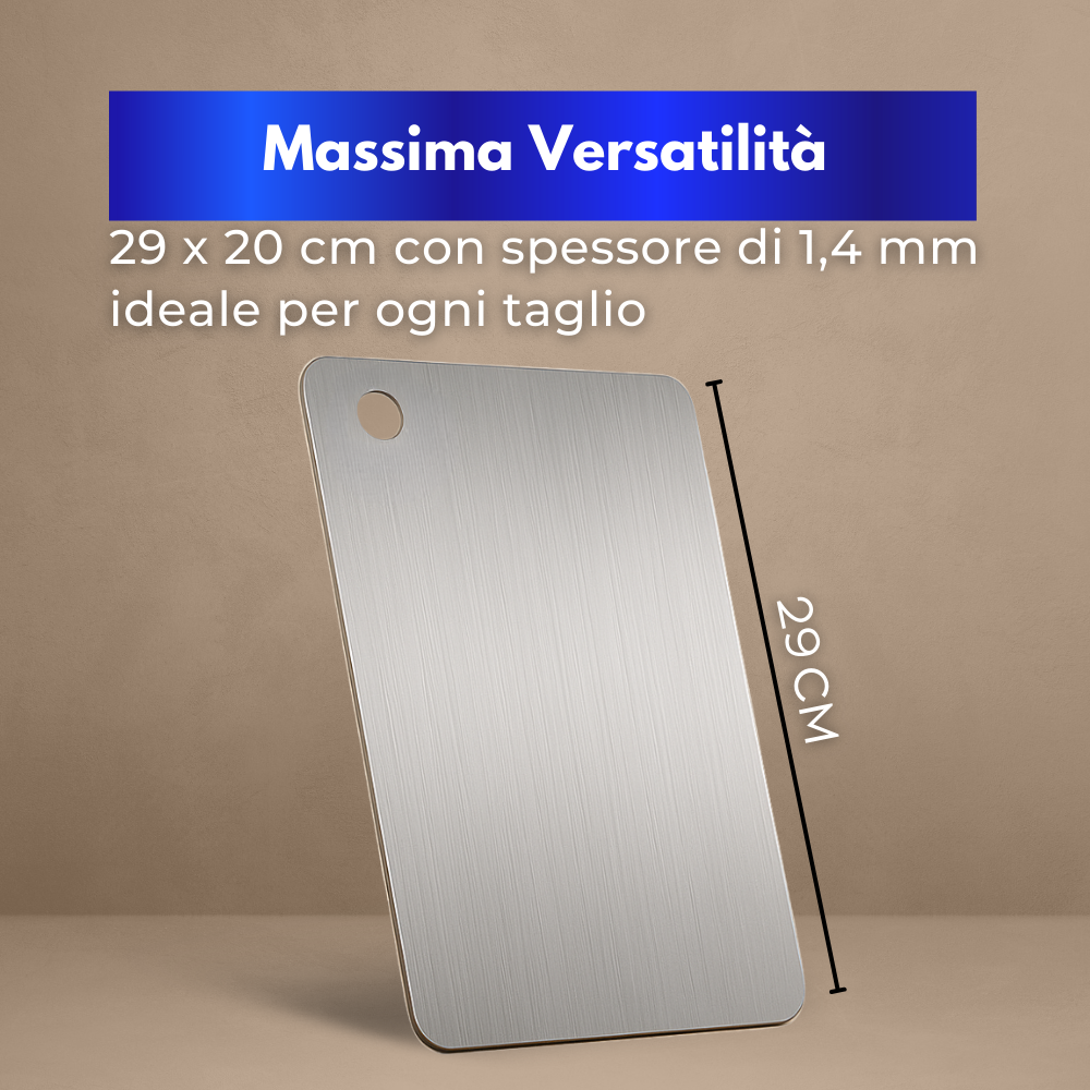 Set di 3 - Tagliere Acciaio Inox Reversibile in Lega Titanio – Set da Cucina Professionale SUS316/SUS Set di 3 - Tagliere Acciaio Inox Reversibile in Lega Titanio – Set da Cucina Professionale SUS316/SUS