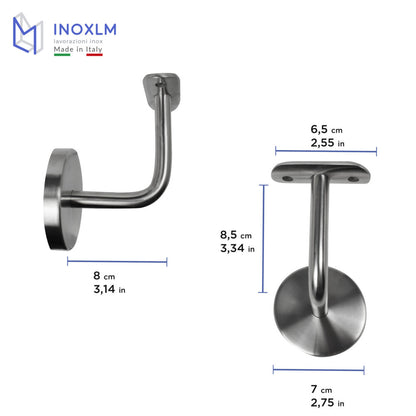 Stainless steel handrail with LED provision, ROUND model