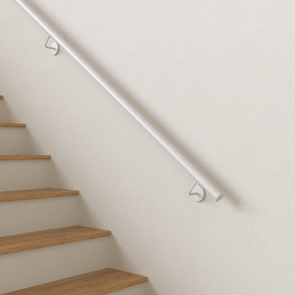 Handrail in "White" painted stainless steel with provision for LED, ROUND model