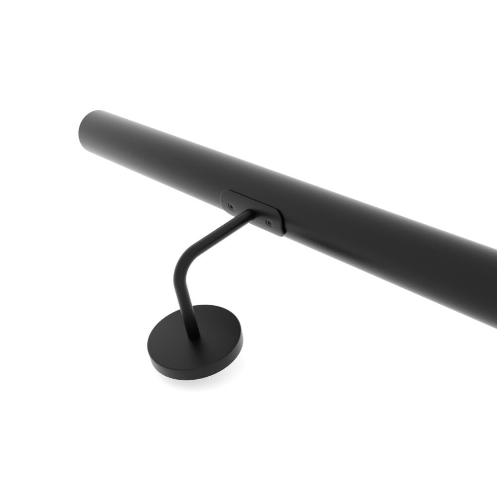 Round handrail Ø 33.7 mm in black painted steel