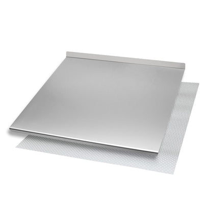 Stainless steel pastry board with fold and riser, SAGITTARIO model.