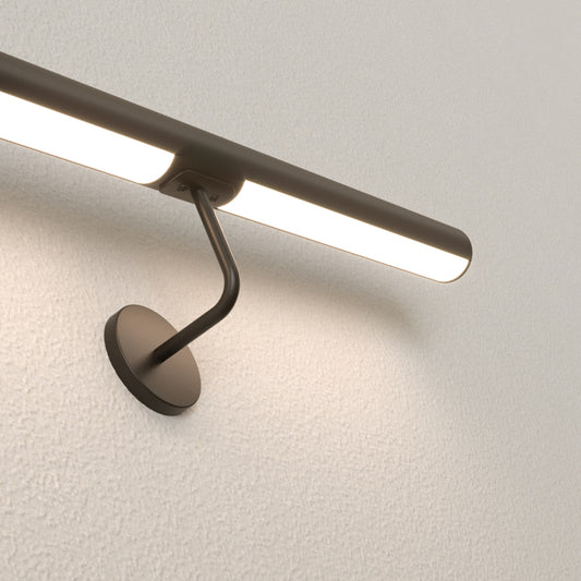 Handrail in stainless steel painted "White" with LED Warm Light 3000k, ROUND model