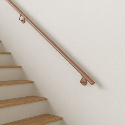 Handrail in painted stainless steel "Corten" with provision for LED, ROUND model