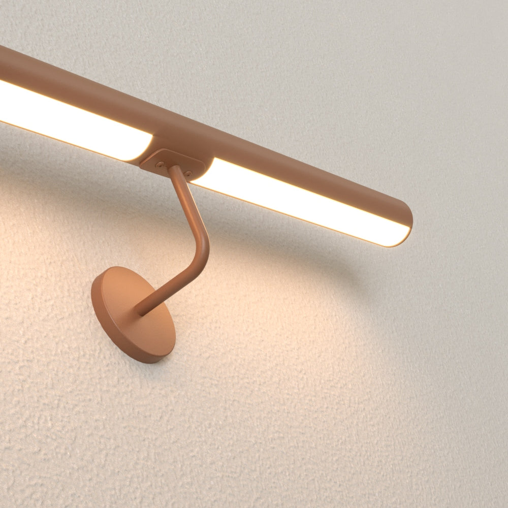 Corrimano in acciaio inox verniciato "Corten" con LED Luce Calda 3000k, modello TONDO