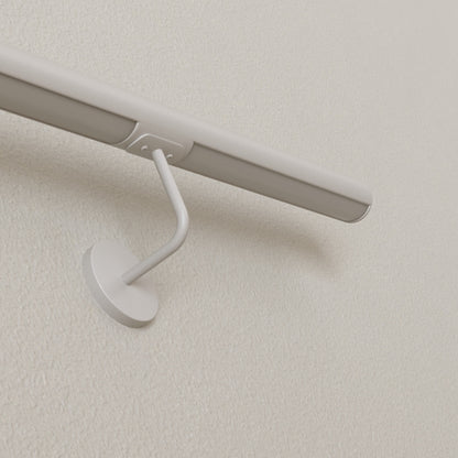 Handrail in "White" painted stainless steel with provision for LED, ROUND model