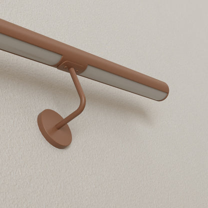 Handrail in painted stainless steel "Corten" with provision for LED, ROUND model