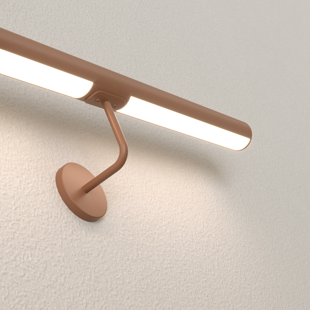 Handrail in stainless steel painted "White" with LED Warm Light 3000k, ROUND model