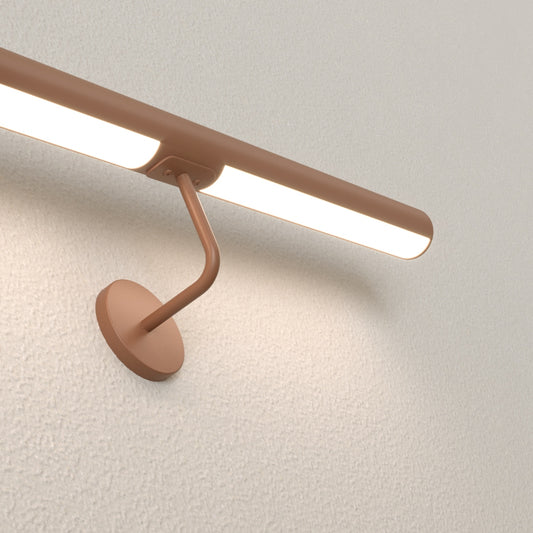 Corrimano in acciaio inox verniciato "Corten" con LED Luce Naturale 4000k, modello TONDO